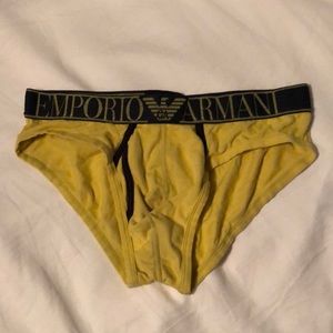 Yellow and grey Emporio Armani low rise briefs